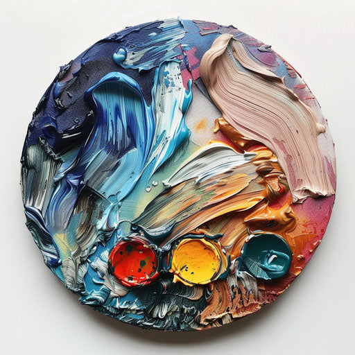 Realistic paint palette on white background