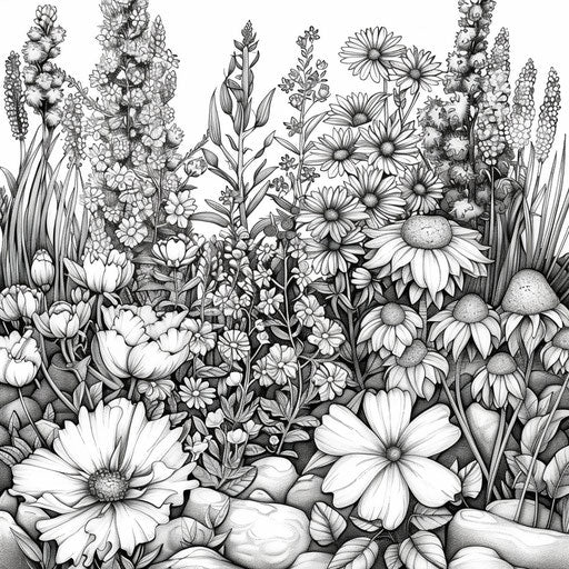 Lush botanical garden with various plants and flowers