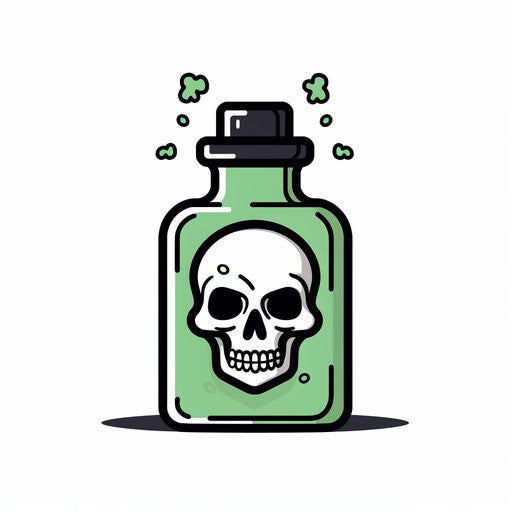 Minimalist-style poison clipart on white background