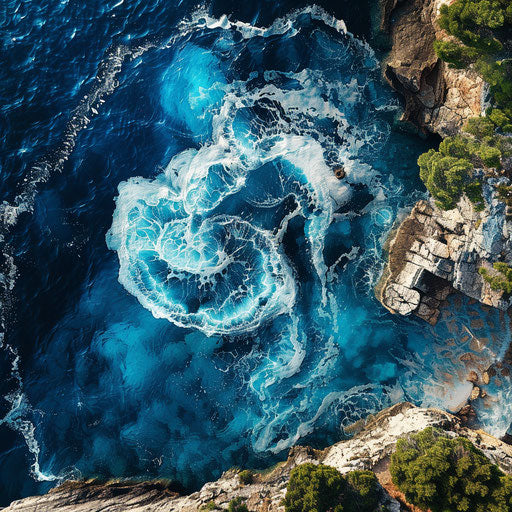 Hvar Beach with deep blue waters and swirling currents