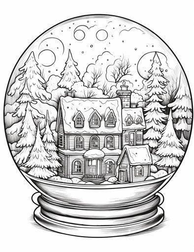 Captivating snow globe coloring, scrapbook style, ilford pan f film, pictorial 24:31
