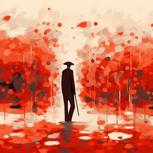 Turning red clipart in the style of Impressionistic Art