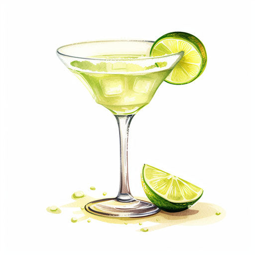Minimalist margarita illustration on white background