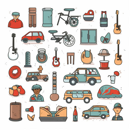 Hobbies clipart in Minimalist style, on white background