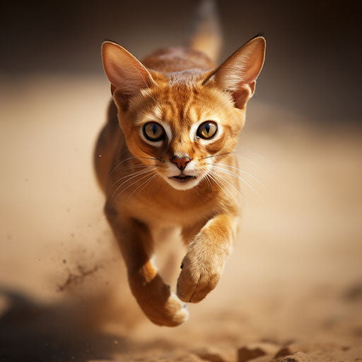Abyssinian cat running