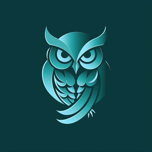 Elegant smart logo with stylized owl and dark teal background
