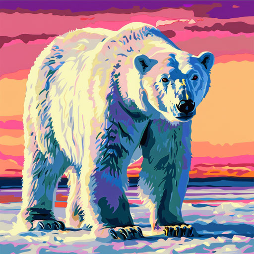 polar bear clipart in photo realistic style with random background