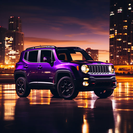 Bright purple classic jeep renegade