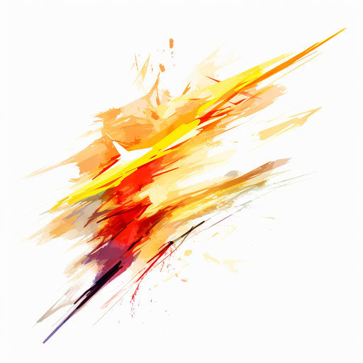 Impressionistic lightning bolt clipart on white background