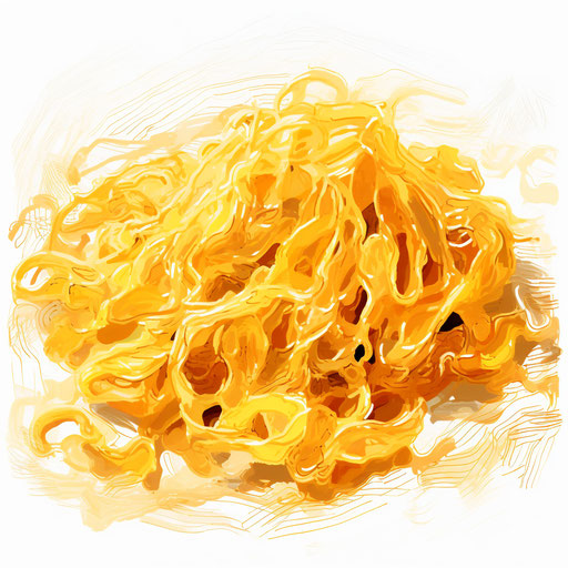 Noodles drawing in Impressionistic Art style