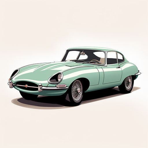 Seafoam green Jaguar e type car