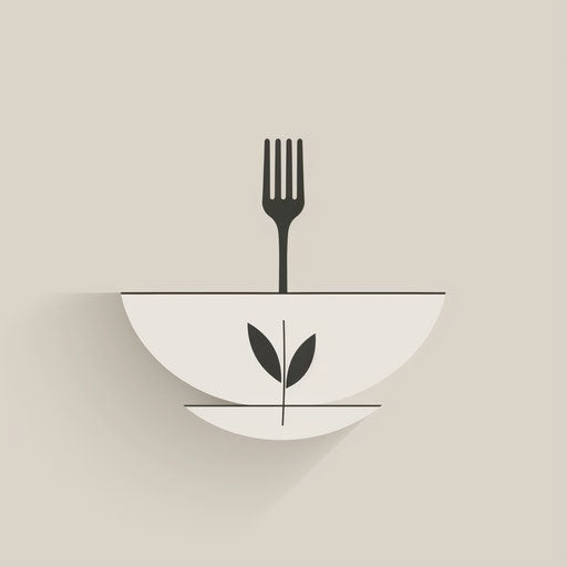 Modern food logo with sleek design on soft grey background