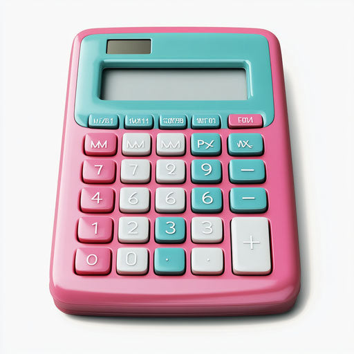 3D calculator on flat white background, isolated clipart