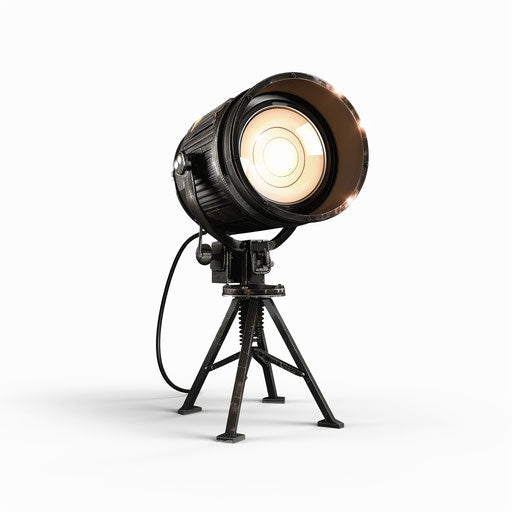 Realistic spotlight on flat white background with soft edges