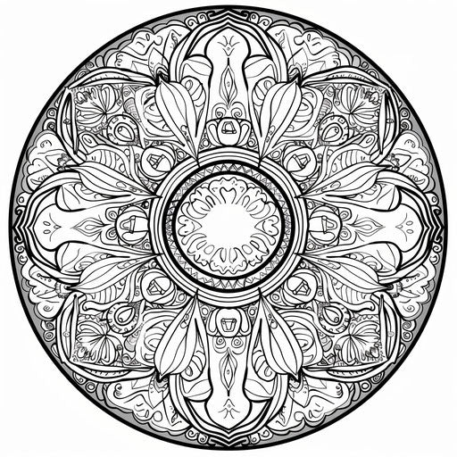 Intricately designed donut with mandala-style patterns