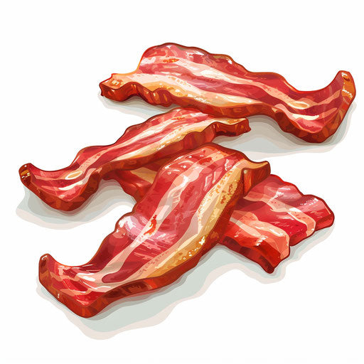Realistic bacon clipart with flat white background
