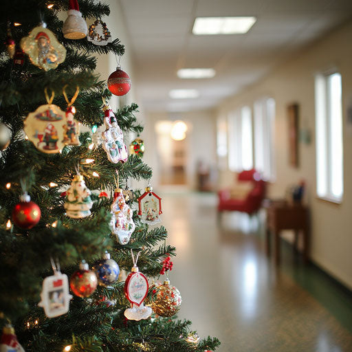 Nostalgic Christmas tree in a senior center