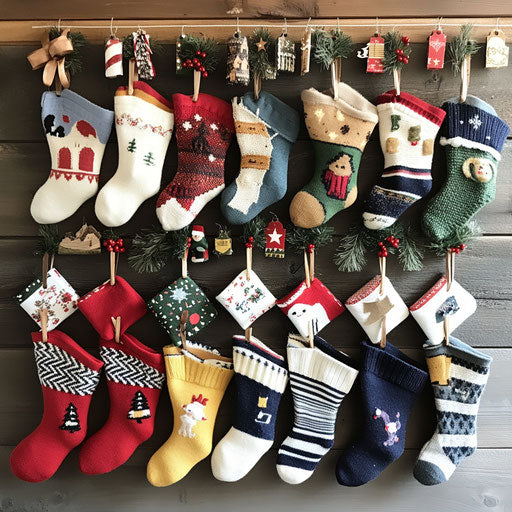 Christmas socks advent calendar with small surprises