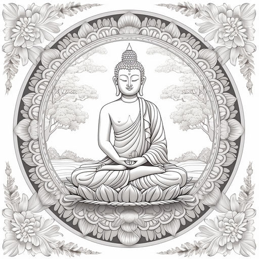 Free drawing of an enlightened Buddha