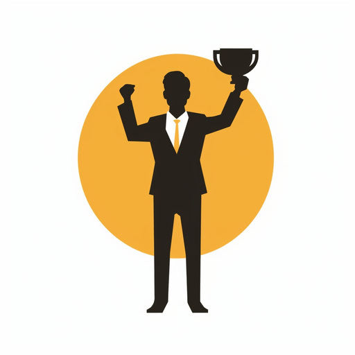 Winner clipart in Minimalist style, on white background