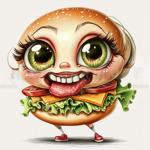 Ultimate Burger Caricature Clipart Resource for Creatives
