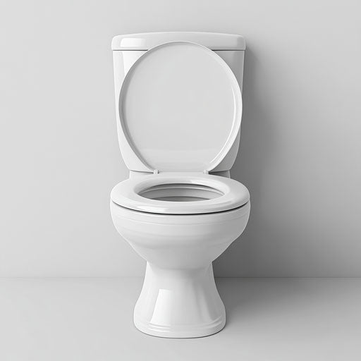 3D toilet on flat white background, isolated clipart