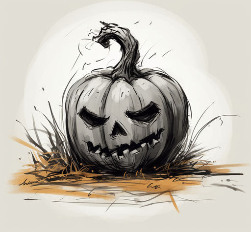Pumpkin drawing in clean and sharp inking style