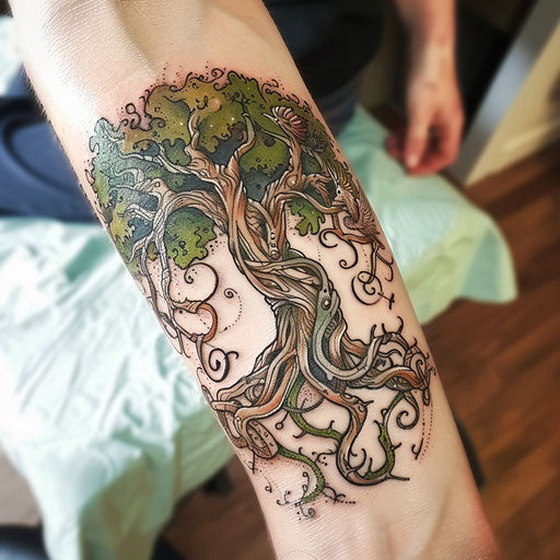 Tree of Life with animal totems from Norse mythology