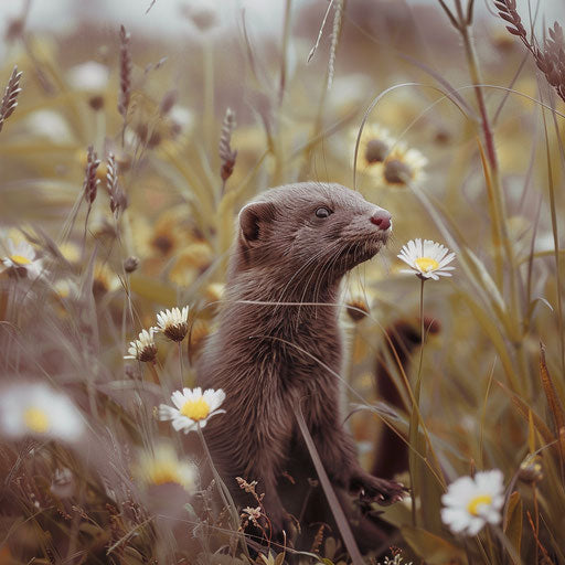 Exploring a meadow with wildflowers