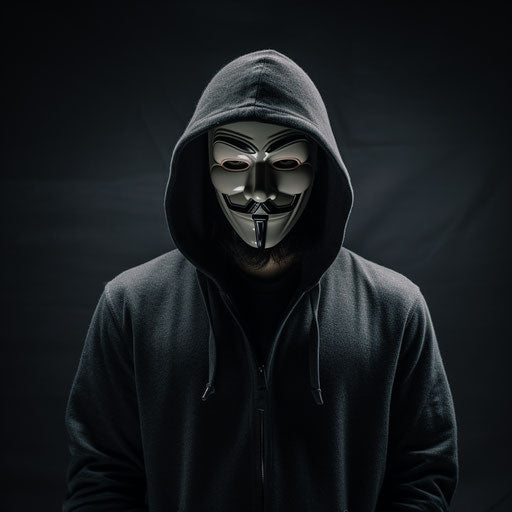 Black anonymous mask for WhatsApp profile picture 1:1