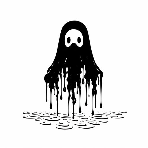 Spooky clipart in minimalist style, on white background