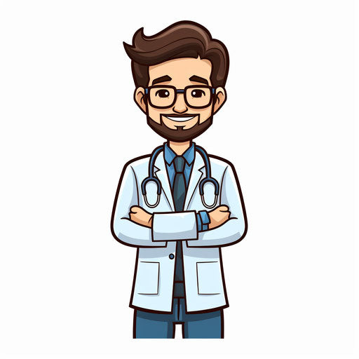 Minimalist doctor clipart on a white background