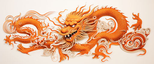 Traditional Chinese dragon on white background