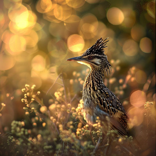 Roadrunner bird with soft lighting in natural habitat