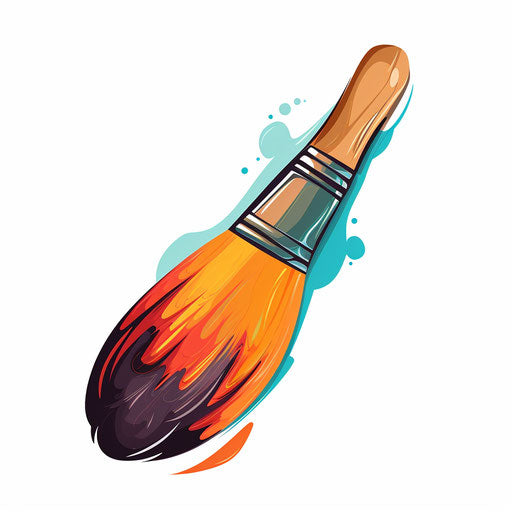 Chiaroscuro Art style paint brush clip art on white