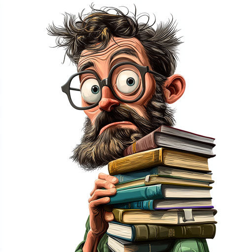 Humorous caricature of a Herman Melville clipart with exaggerated human characteristics