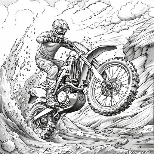Motocross in a dramatic and action-packed scene