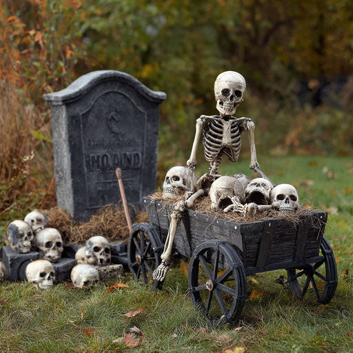 Halloween Decoration: Skeleton with a Wheelbarrow