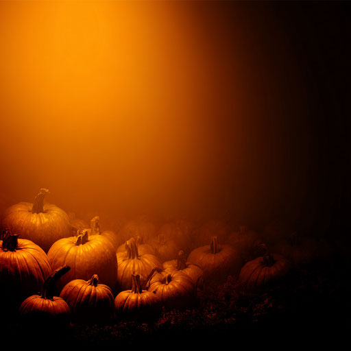 Glowing Pumpkins in a Dark Festive Background