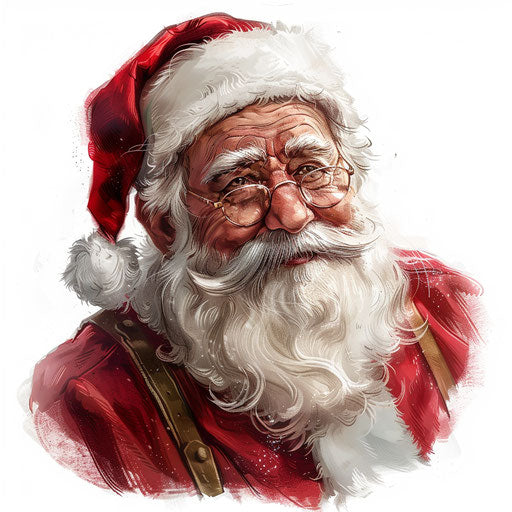 Santa Claus clipart in realistic style with white background