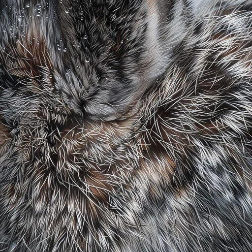 Unique patterns and textures of a rabbit fur in the morning