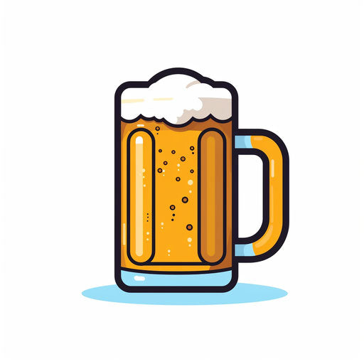 Minimalist style beer mug on white background