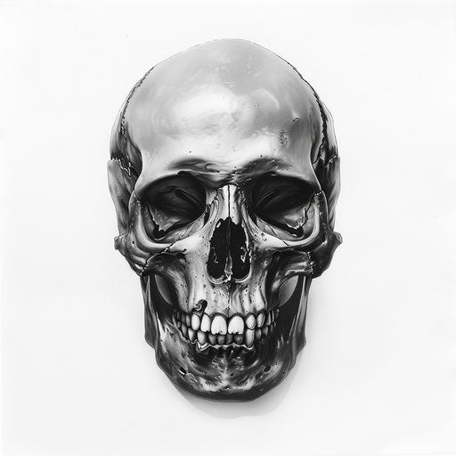 Black and white skull, academic realism