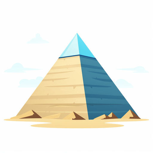 Minimalist style pyramid clipart, on white background