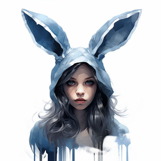 Bunny ears clipart in the style of Chiaroscuro Art
