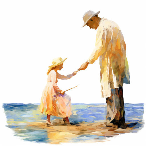 Impressionistic Art inspired helping clipart, on white background