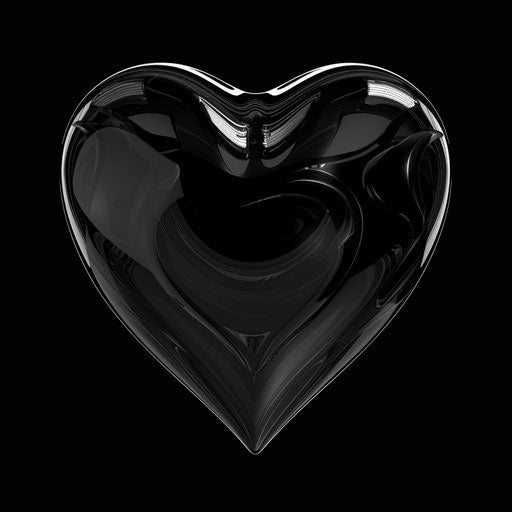 Graphic black heart bold and dark style