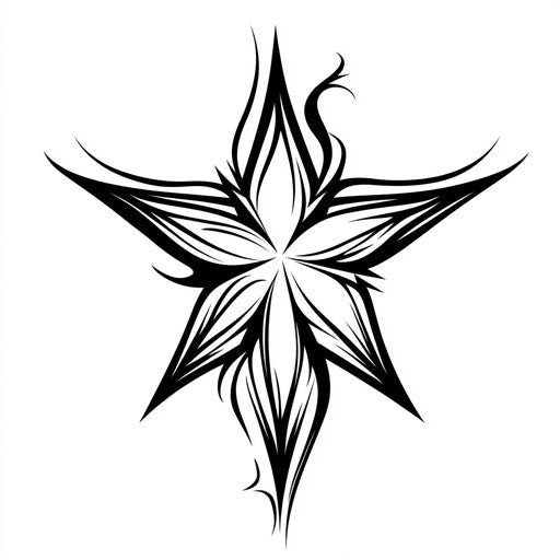 Simple tattoo sketch for men with bold star