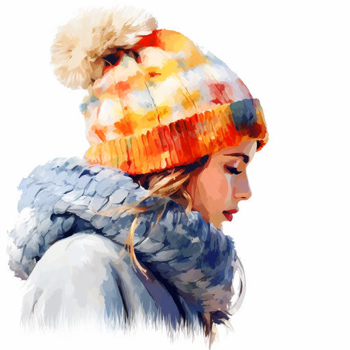 Winter Hat Impressionistic Art