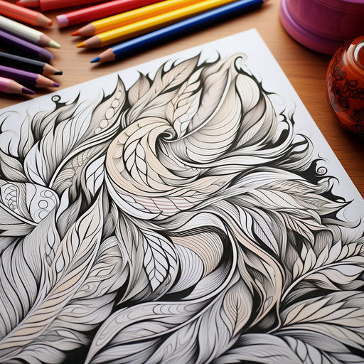 Dreamlike creatures and patterns in black and white